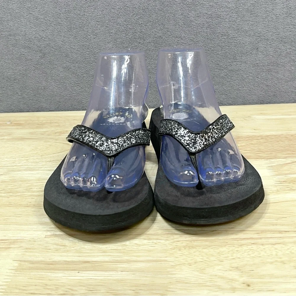 YELLOWBOX BLACK Mellow Mat SILVER BEADED Sandals WOMENS 7 Suzanne - Picture 4 of 9